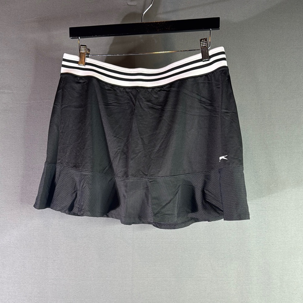 Slazenger Black Athletic‎ Skirt with White Stripes and mini dots size large